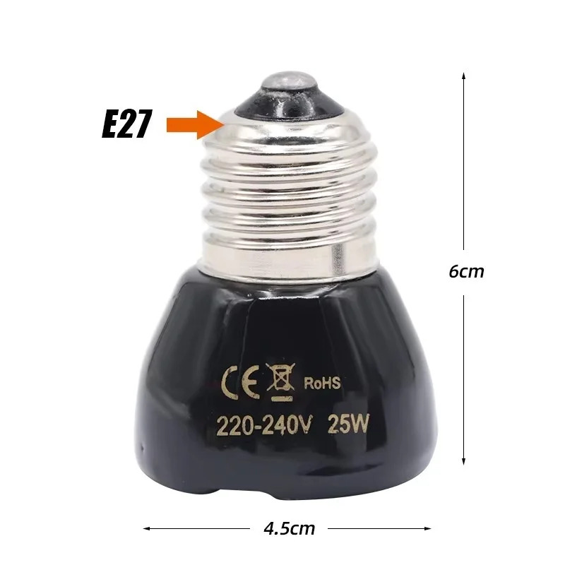 25/50/75/100W E27 Black Infrar – обзор и цена Ceramic Heat Emitter