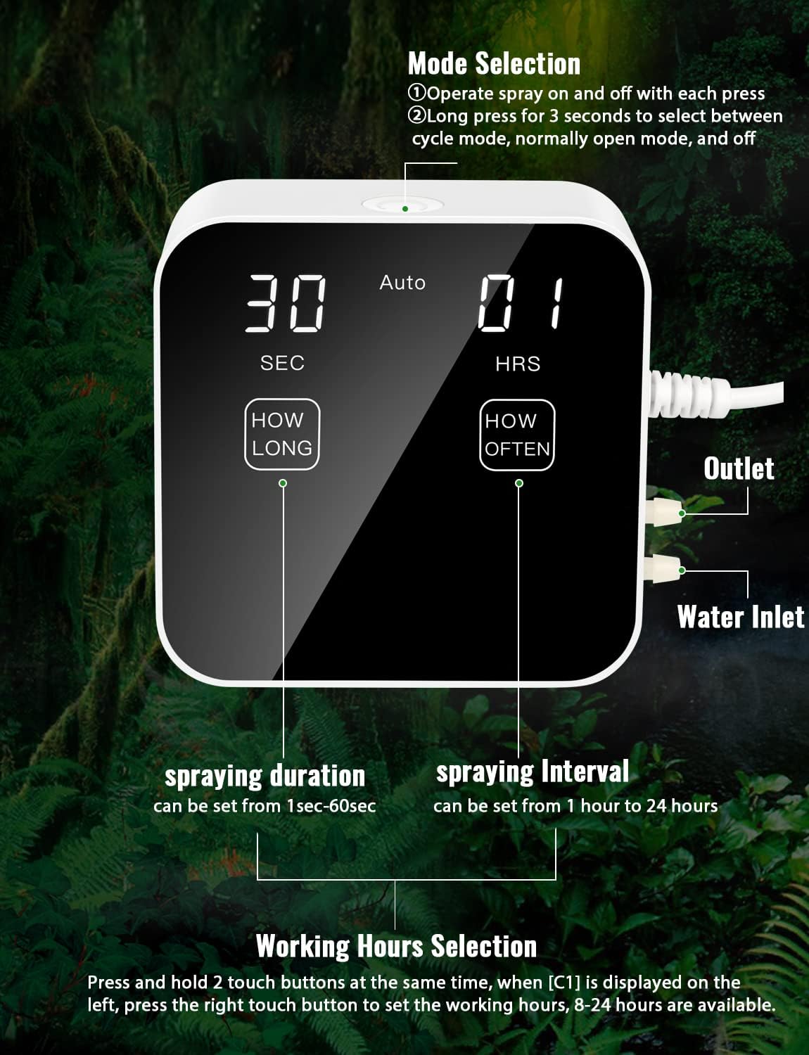 Automatic Rainforest Timing Sp – обзор и цена Misting Nozzle Reptile