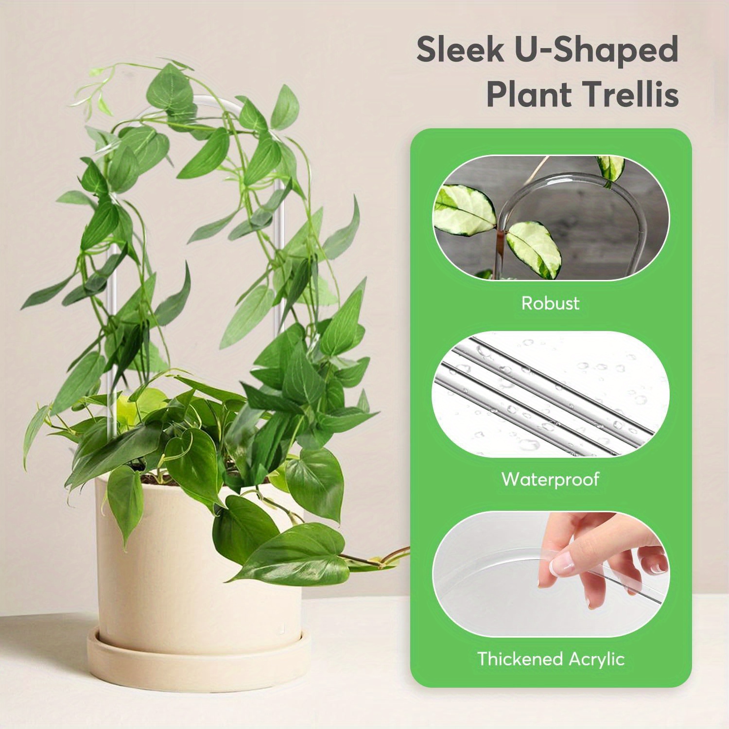 3pc u-shaped acrylic plant cli – обзор и цена Vine Climbing Plastic