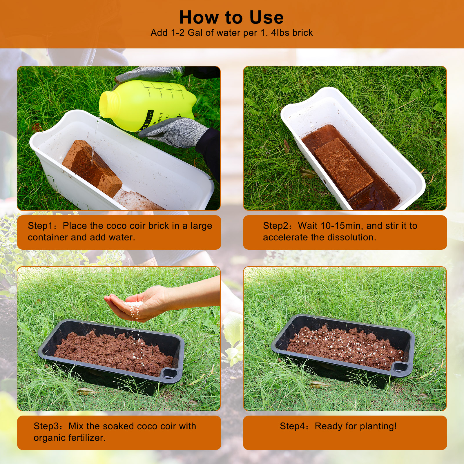 1 Pack Premium Coco Coir Brick – обзор и цена Substrate Coconut Fiber