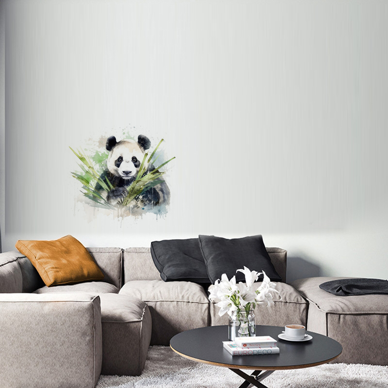 C76# Watercolor panda wall sti – обзор и цена Pvc Panel Background