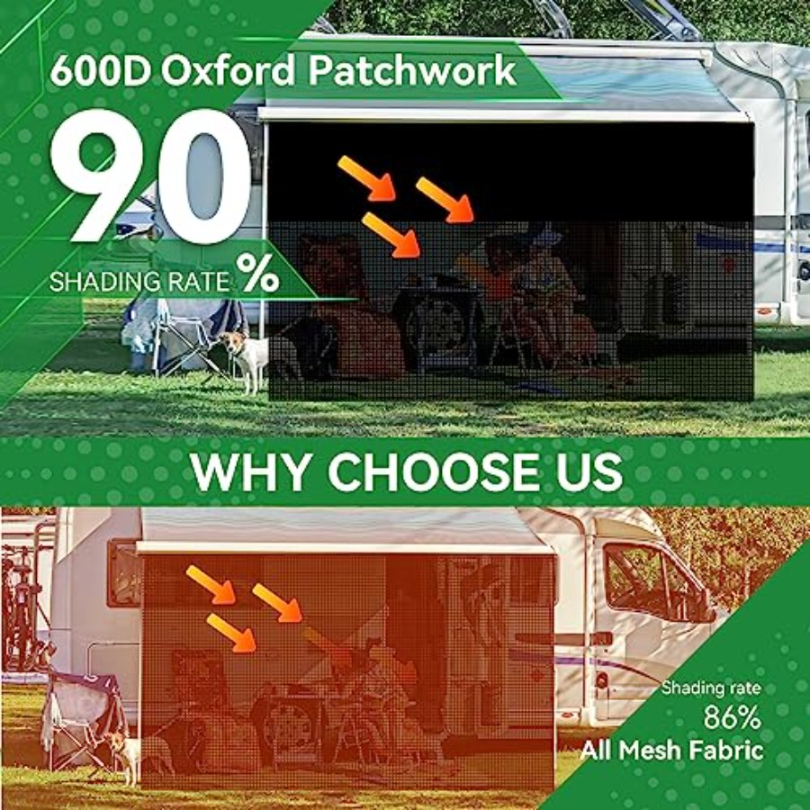 RV Awning Shade Screen 9' x 15 – обзор и цена Screen Top Mesh